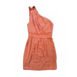 BCBGeneration | One Shoulder Ruffle Cocktail Dress | Coral Orange | Size 0